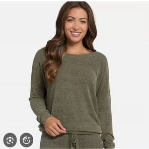 Barefoot Dreams Olive Green CozyChic Knit Top